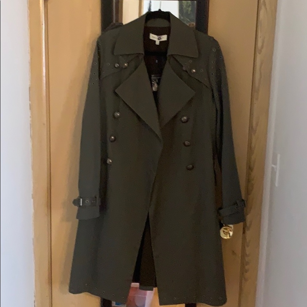 Rebecca Minkoff Army green trench coat w/grommets